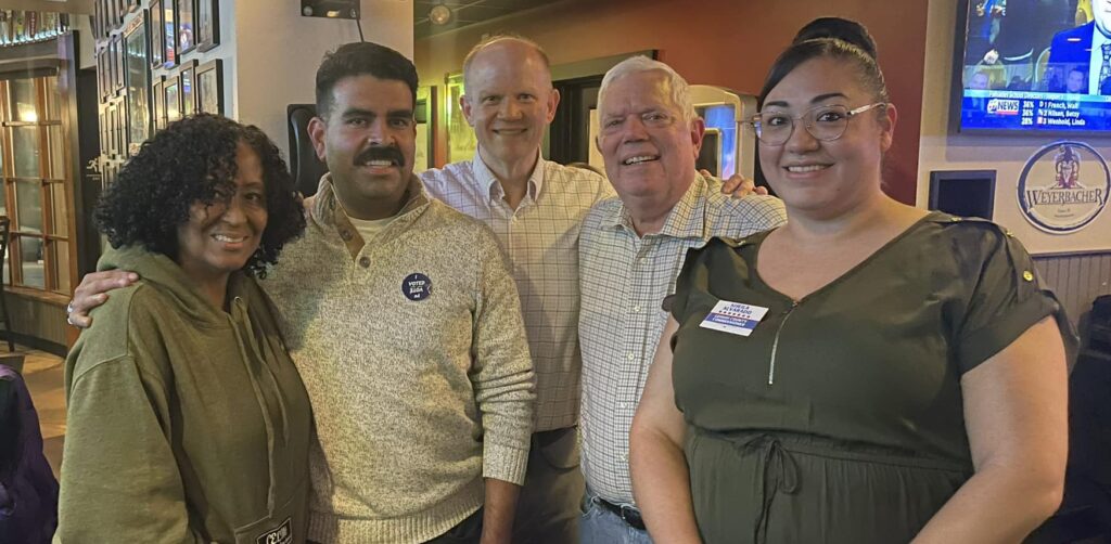 Joining April Riddick, Jon Irons, Dan Hartzell and Sheila Alvarado on the night of their election in 2023.