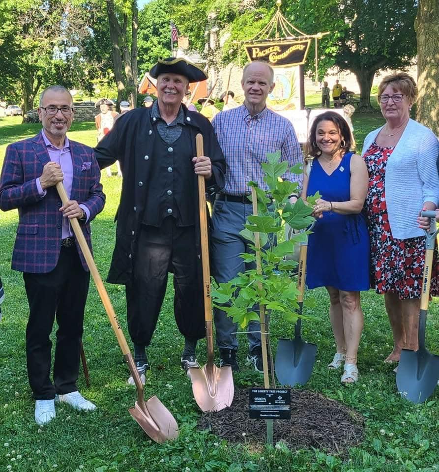 At the Liberty Tree Planting at the George Taylor House